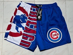 Men M Chicago Cubs Pro Standard Woven Big Logo Blue Polyester Shorts - Picture 1 of 3