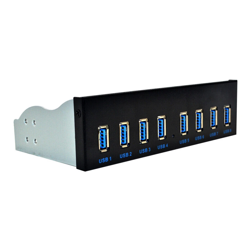 ITHOO 5,25"-Optisches Laufwerk Frontpanel HUB Dual Core 19PIN auf 8 USB3.0-Ports - Bild 1 von 4