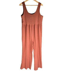 Athleta Damen Cropped Tank Jumpsuit Medium Wide Leg Braun Athleisure Boho Strand - Bild 1 von 12