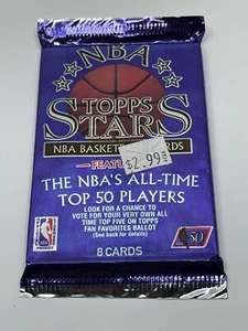 1996 NBA Topps Stars Basketball Cards 8 Card Factory Sealed Unopened Foil Pack - Picture 1 of 2