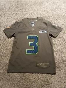Seattle Seahawks Jersey Boys S Green #3 Russell Wilson Salute To Soldiers Nike - Picture 1 of 15