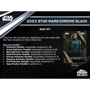 2023 Topps Star Wars Chrome Black Hobby Box Presell 10/27 Release