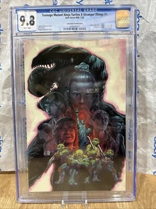 TMNT / STRANGER THINGS #1 CATACUTAN VIRGIN (2023,IDW) Comic Graded Cgc 9.8 - Picture 1 of 3