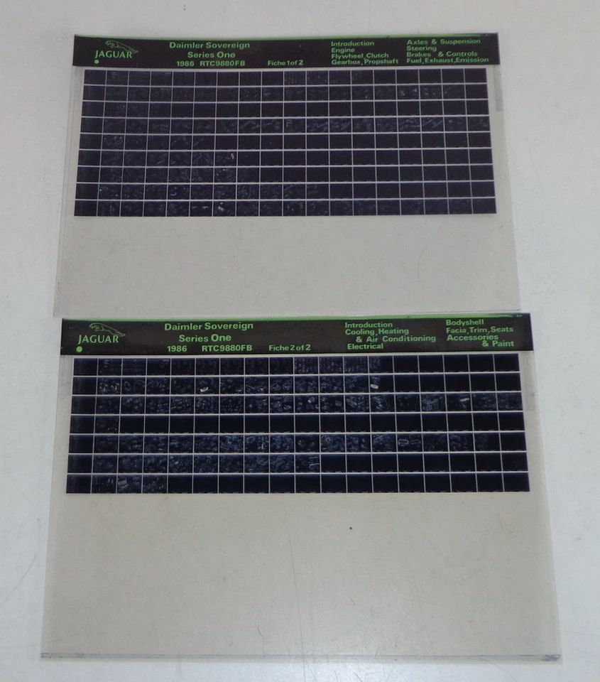 Catalogo Parti Microfich Jaguar Daimler Sovereign Serie I Anno 1986 - Immagine 1 di 1