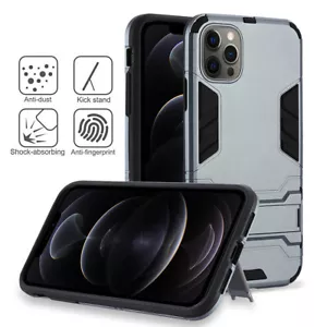 Tough Defender Shockproof Phone Cover Case for Apple iPhone 12/12 Pro 6.1" ,Grey - Picture 1 of 19