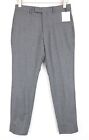 SANDRO Men Trousers 36 Grey Pure Wool Pleated Front Classic Formal