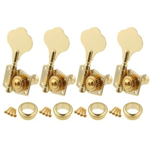 4PCS Vintage Open Gear Bass Guitar Machine Heads 4R Tuning Pegs Gold - Foto 1 di 7