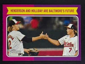 GUNNAR HENDERSON JACKSON HOLLIDAY 2024 Topps Heritage numero alto #CC-7 Orioles - Foto 1 di 2