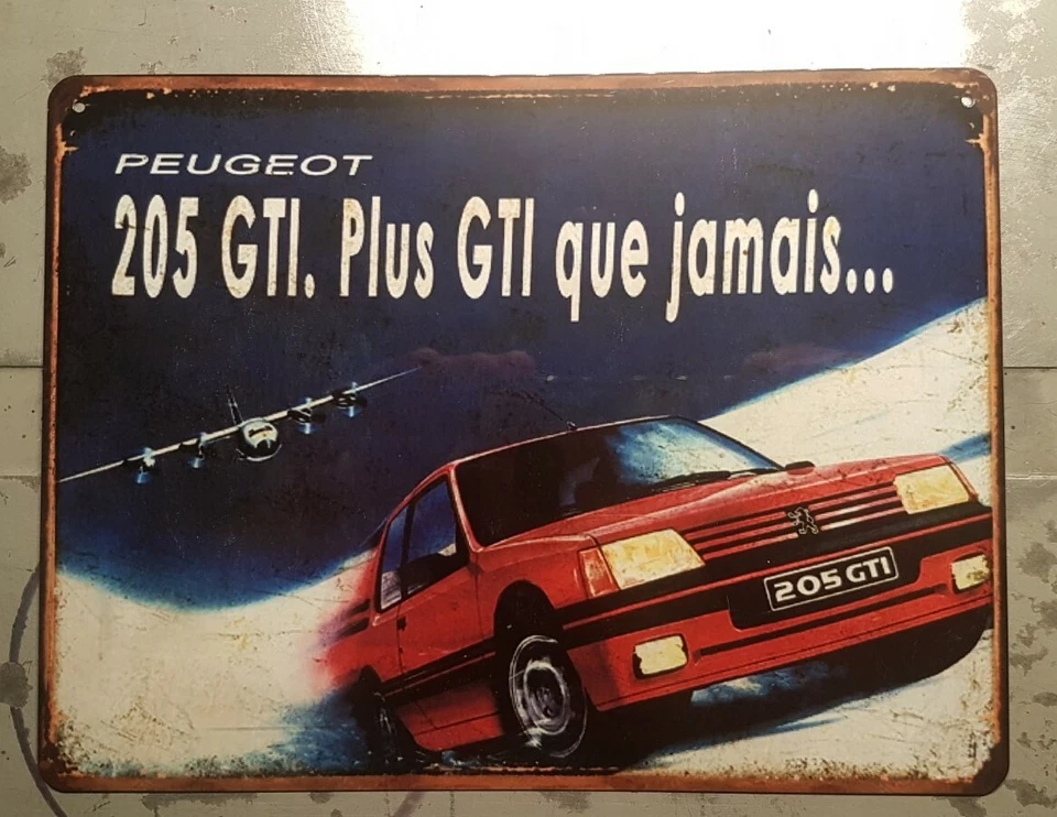 Plaque metal vintage Peugeot 205 Neige - Photo 1/1