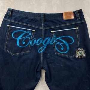 VTG Coogi Jeans Men's Sz 48x36 (46x32) Stretch Baggy Embroidered Denim Blue READ - Picture 1 of 22