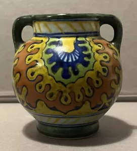 Art Deco Gouda vase - Rhodian makers mark AW - hand-painted circa 1920’s - Rare - Picture 1 of 8