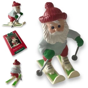 Hallmark, Keepsake Snowplow Santa, Vintage 1989, Skiing Santa Claus Ornament - Picture 1 of 13