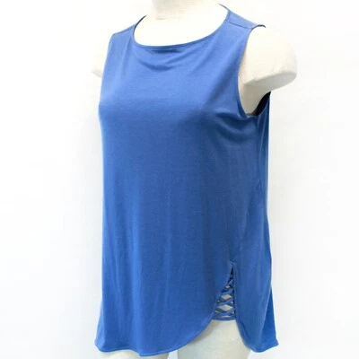 Camiseta sin mangas J.JILL talla grande para mujer azul con inserción de encaje 2X Foto 1 de 4