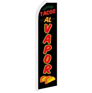 TACOS AL VAPOR advertising super flag swooper banner business sign food steamed - Picture 1 of 10