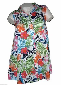 Chillytime  Longbluse  Bluse  Gr 32 34 XS  weite A - Form  Palmen  bunt  neu - Bild 1 von 2