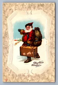 Cartolina Vintage Vacanze Natale Auguri Babbo Natale - Foto 1 di 2