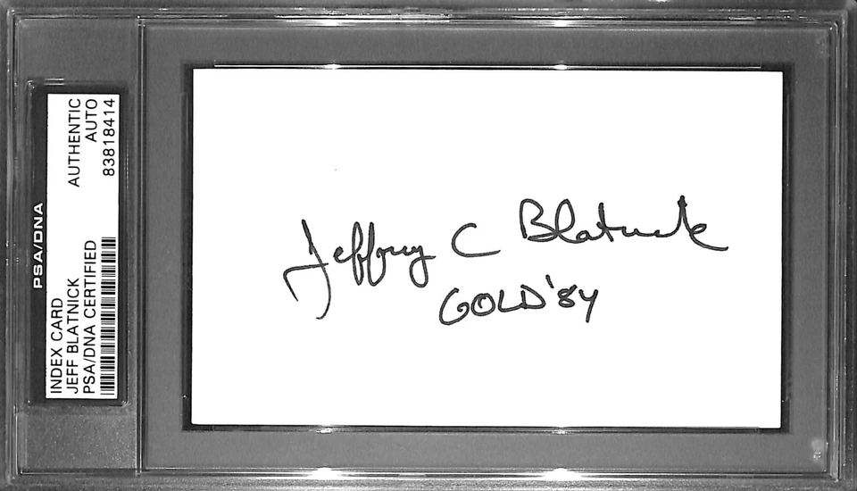 Jeff Blatnick Signed 3x5 Index Card PSA/DNA COA UFC Olympic Wrestling Autograph - Image 1 of 4