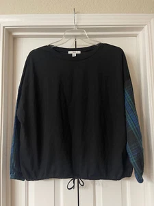 Isela Black Long Sleeve Blouse Top W/ Draw String Bottom Size XXL - Picture 1 of 3