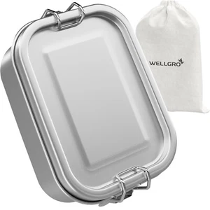 Edelstahl Lunchbox eckig auslaufsicher Metall Brotdose Vesperdose Brotbox Dose - Bild 1 von 21