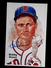 BOBBY DOERR SIGNED PEREZ-STEELE HALL OF FAME CARD #194 AUTOGRAPH GUARANTEED.
