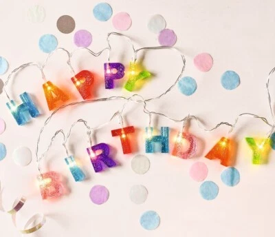 MOSES Happy Birthday Lichterkette bunte Buchstaben Geburtstag - Bild 1 von 3