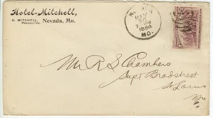 1894 Nevada Missouri Hotel Mitchell 2ct Columbian - Picture 1 of 1