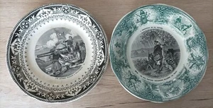 Lot of two old porcelain plates diam 19cm - Picture 1 of 7