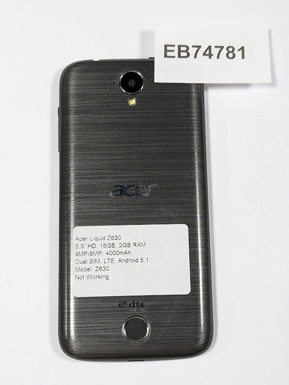 Smartphone Acer Liquid Z630 - Non Funzionante, Segni Di Uso - Immagine 1 di 4