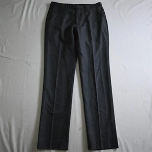 Indochino 31x32 Gray Check Flannel Wool Flat Front Straight Mens Dress Pants - Picture 1 of 9