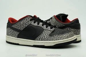 NIKE DUNK LOW SB USED SIZE 9.5 SUPREME BLACK CEMENT GREY 304292 131 - Picture 1 of 13