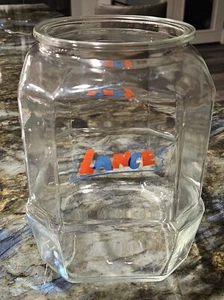 Vintage Lance Glass Cracker Cookie 8 side Jar Store Counter Display 10.5" NO LID - Picture 1 of 6