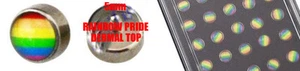 14G 5MM RAINBOW GAY PRIDE FLAG DERMAL ANCHOR TOP - Picture 1 of 1