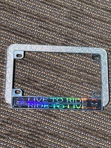 Marco de matrícula de motocicleta Live to Ride Victory Suzuki Honda Kawasaki Yamaha - Imagen 1 de 6