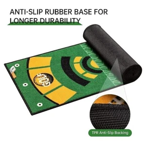 3 Metre - Golf Putting Mat Practice Portable Indoor Outdoor Putter Trainer Green - Picture 1 of 14
