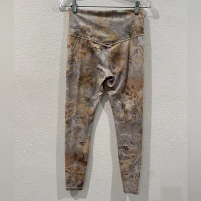 Athleta Elation Gilded Tight High Rise Metallic Gold Grey Cream Leggings Small — 第 1/4 张图片