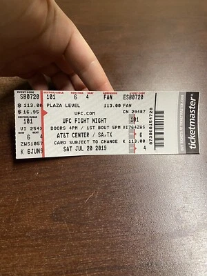 Ufc Fight Night 155 Full Ticket Leon Edwards V Rafael Dos Anjos July 20 2019 - Image 1 of 4