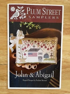 Plum Street Samplers JOHN AND ABIGAIL Cross Stitch Pattern Chart - Picture 1 of 4