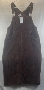 J Jill VTG Brown Corduroy Comfortable Maxi Overalls Dress Women's Size XL - Picture 1 of 17