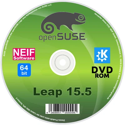 openSUSE Leap 15.5 64 Bit Deutsch auf DVD oder USB-Stick Installations-Medium - Bild 1 von 4