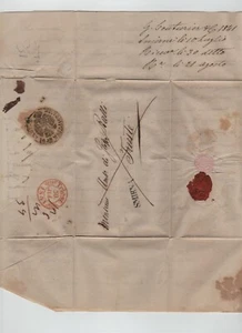 OSMANISCHE SMIRNA TRIEST DESINFIZIERT GANZER BRIEF 1841 - Bild 1 von 3