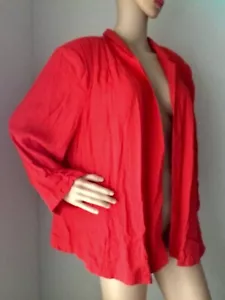 AUTOGRAPH Bright Coral Open Thin Soft long loose Jacket Size 16 - Picture 1 of 4