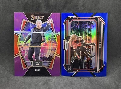 2022 Panini Select WWE Edge Purple Prizm Premier #/75+2023 Blue Prizm Cards /199 - Image 1 of 4