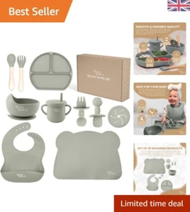 Modern Baby Weaning Essentials: 10-Piece Silicone Feeding Set - Dishwasher Safe - Picture 1 of 11
