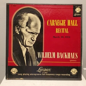 Wilhelm Backhaus: March 30, 1954 Carnegie Hall Recital LP Vinyl Record • London - Picture 1 of 5