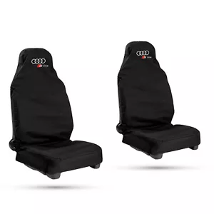 For Audi S line Front Seat Cover Black Waterproof Airbag Compatible Pair - Picture 1 of 1