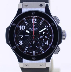 Hublot Uhr Big Bang Chronograph Stahl Keramik Racing Dial Rubber Strap Luxury 44 - Bild 1 von 20