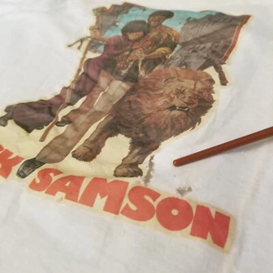 Vintage 70s Black Samson Blaxploitation T-Shirt Pull Over Cotton Fruit of Loom L - Picture 1 of 7