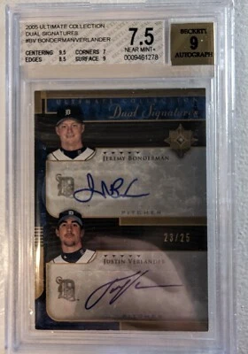 2005 Ultimate Collection Dual BV Justin Verlander RC Auto /25 BGS 7.5 Bonderman - Image 1 of 4