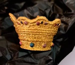 Gold Crown Ornament Glittery 2" x 1 1/2" or Good for Crafts, other Decor - Picture 1 of 8