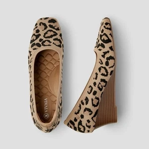 Neu im Karton Leopardenmuster Margot Square-Toe Keilabsatz - Bild 1 von 9